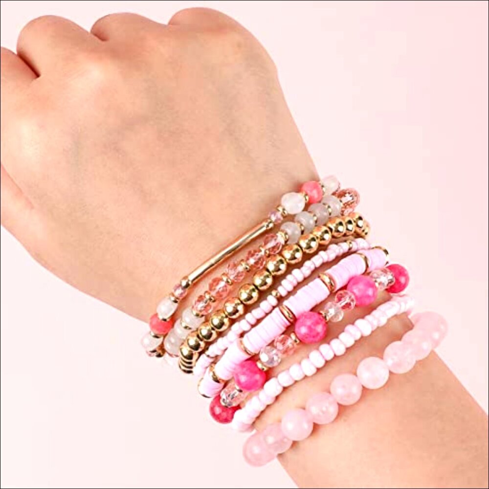 Multi-Layer Beaded Stacking Bracelet Set, 8 Pcs S… - image 3